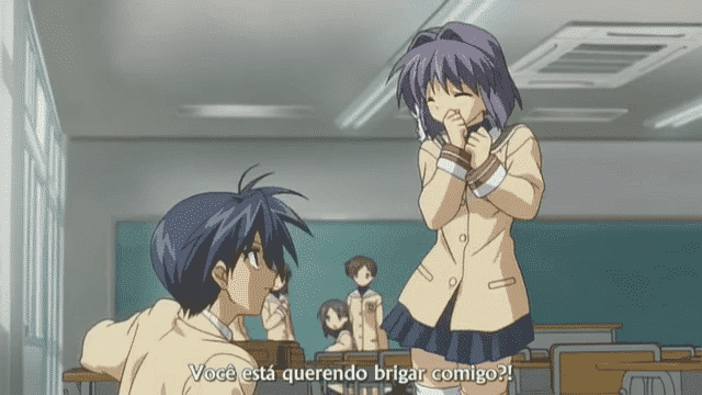 Assistir Clannad  Episódio 5 - Uma cena com a escultura