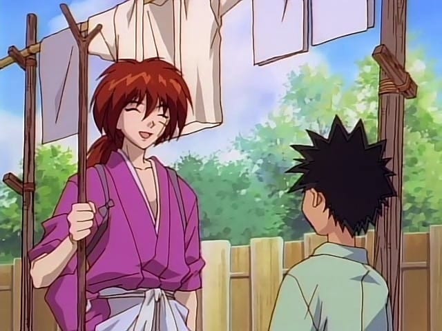 Assistir Samurai X (Rurouni Kenshin – Meiji Kenkaku Roumantan) Dublado Episódio 65 - Encontre o tesouro perdido – O grande cão detetive Notaro