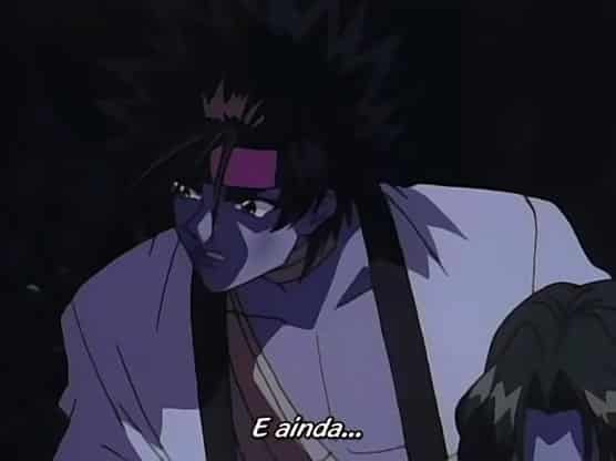 Assistir Samurai X (Rurouni Kenshin – Meiji Kenkaku Roumantan)  Episódio 73 - O demônio irónico – Shoujo e Kamya dispersos nas chamas explosivas