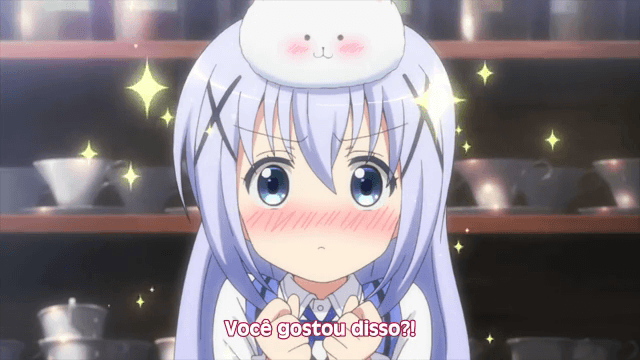 Assistir Gochuumon wa Usagi Desu ka?  Episódio 8 - Agora, Olhando De Perto,o Do Meio Parece Comigo!